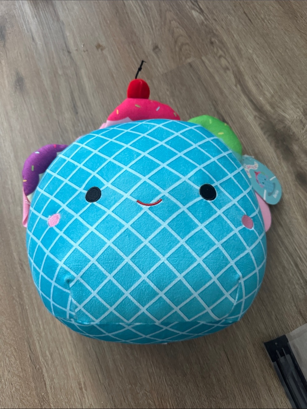 Squishmallows Blue Waffle Cone Plush Pillow - Cute Smiling Dessert Plush
